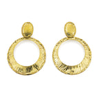 Orecchini ovale e cerchio rigati - KLK