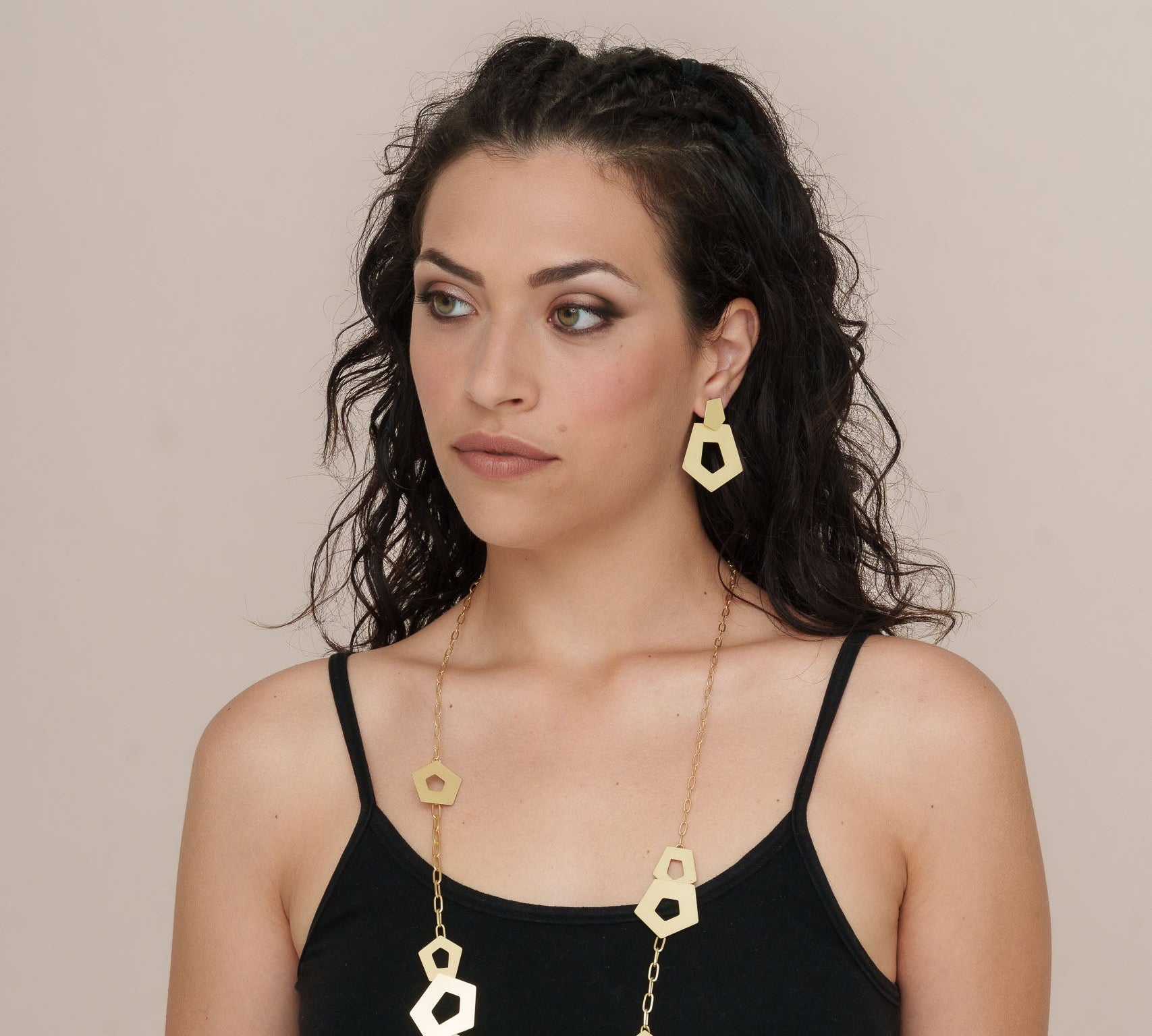 Orecchini pentagoni opachi - KLK