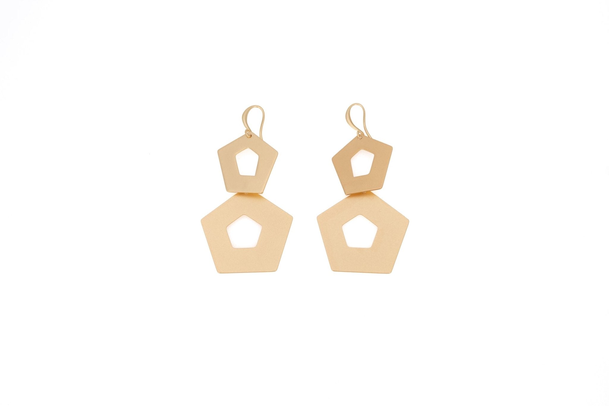 Orecchini pentagoni pendenti opachi - KLK