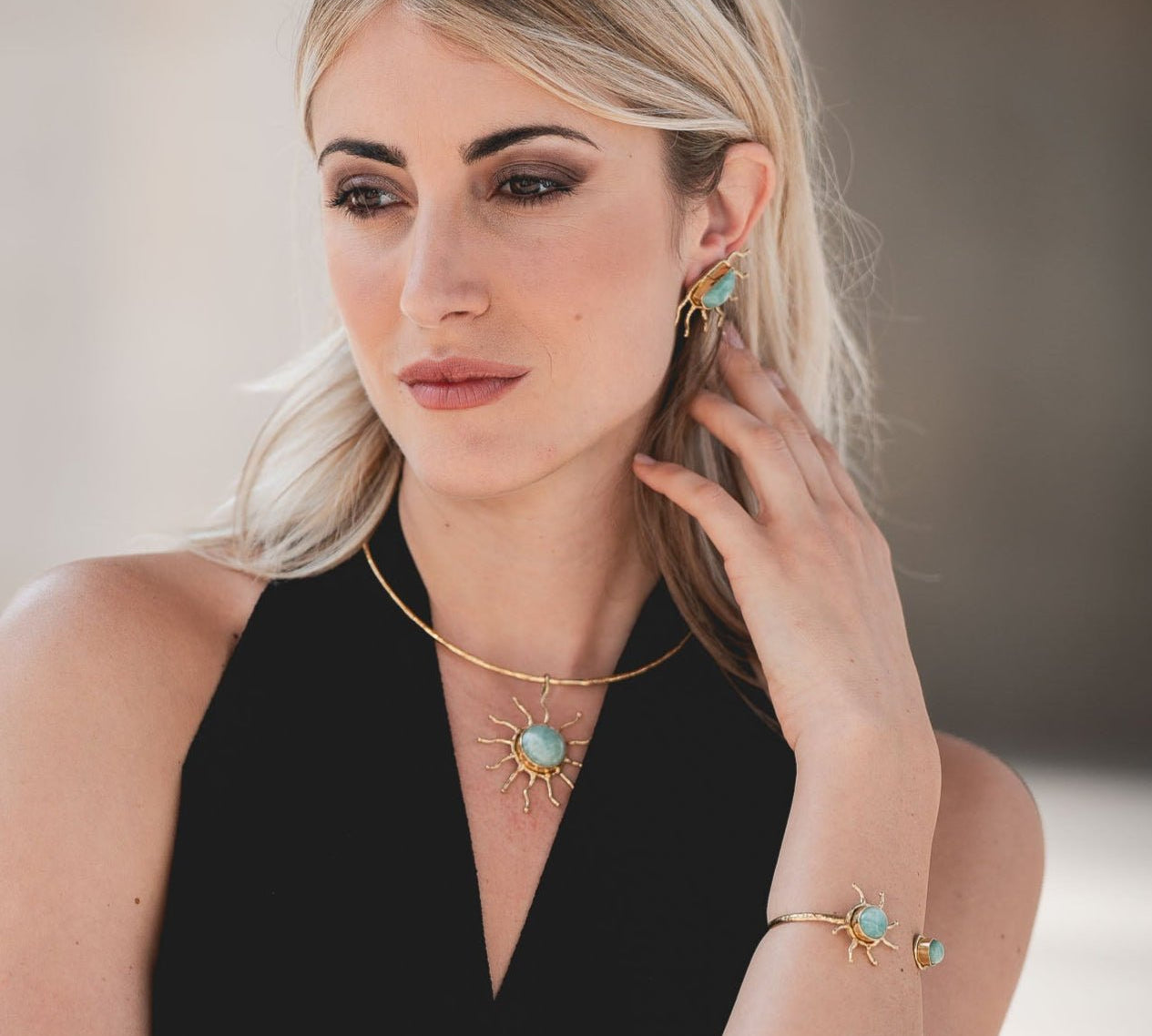 Orecchini pietra sole - KLK