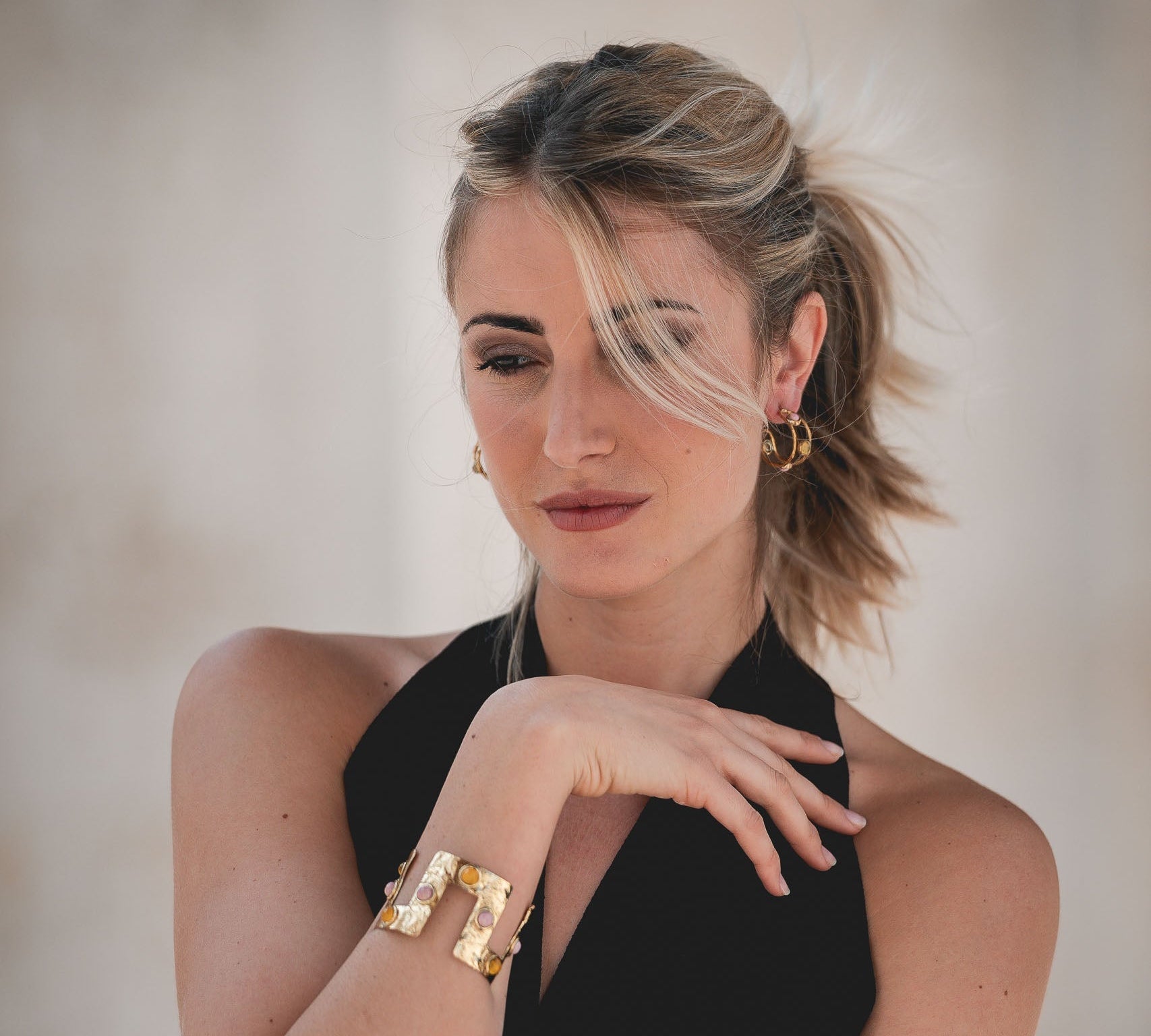 Orecchini pietre zig zag - KLK