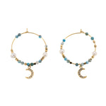 Orecchini pietrine e luna - KLK