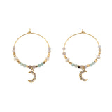 Orecchini pietrine e luna - KLK