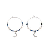 Orecchini pietrine e luna - KLK