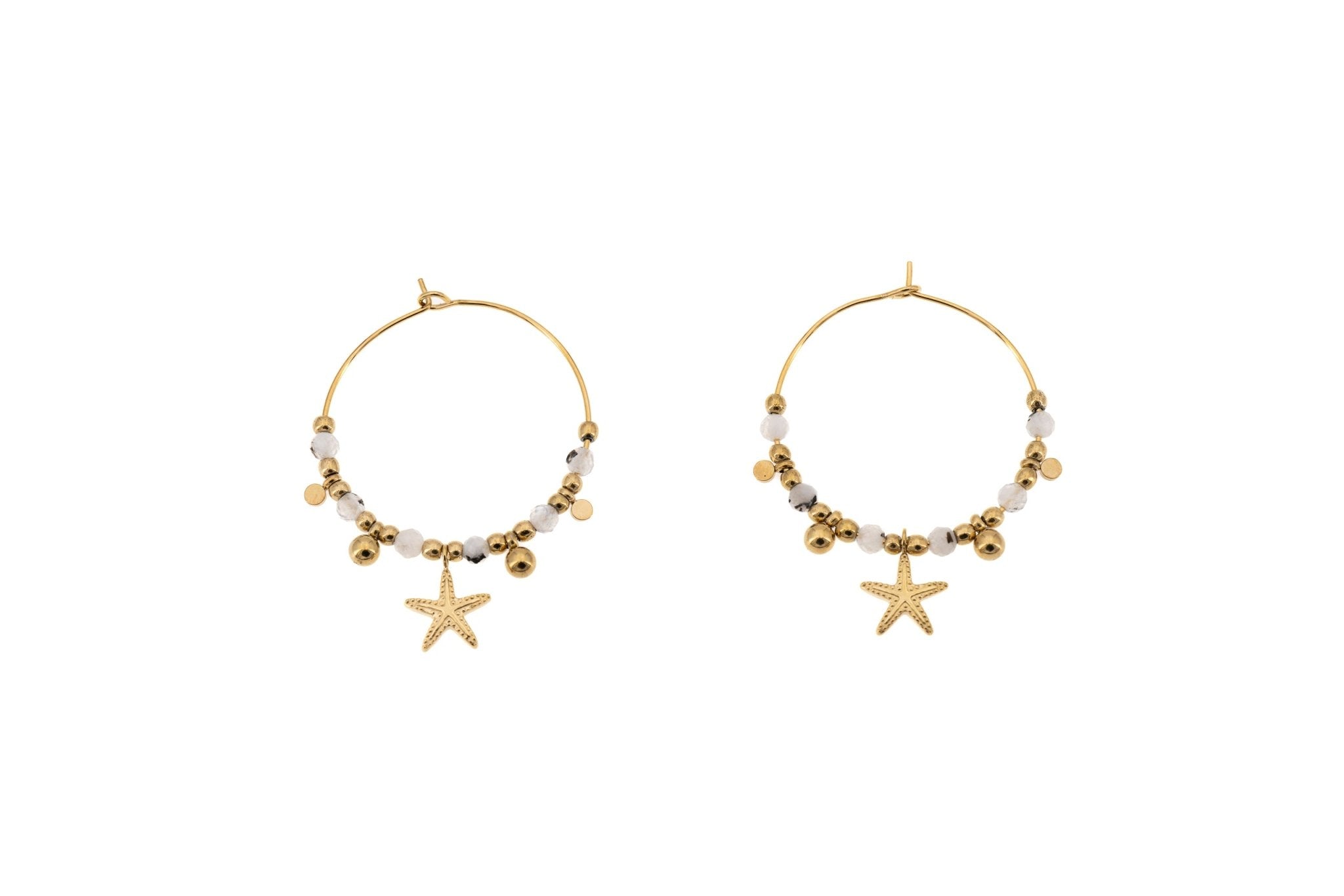 Orecchini pietrine e stella marina - KLK