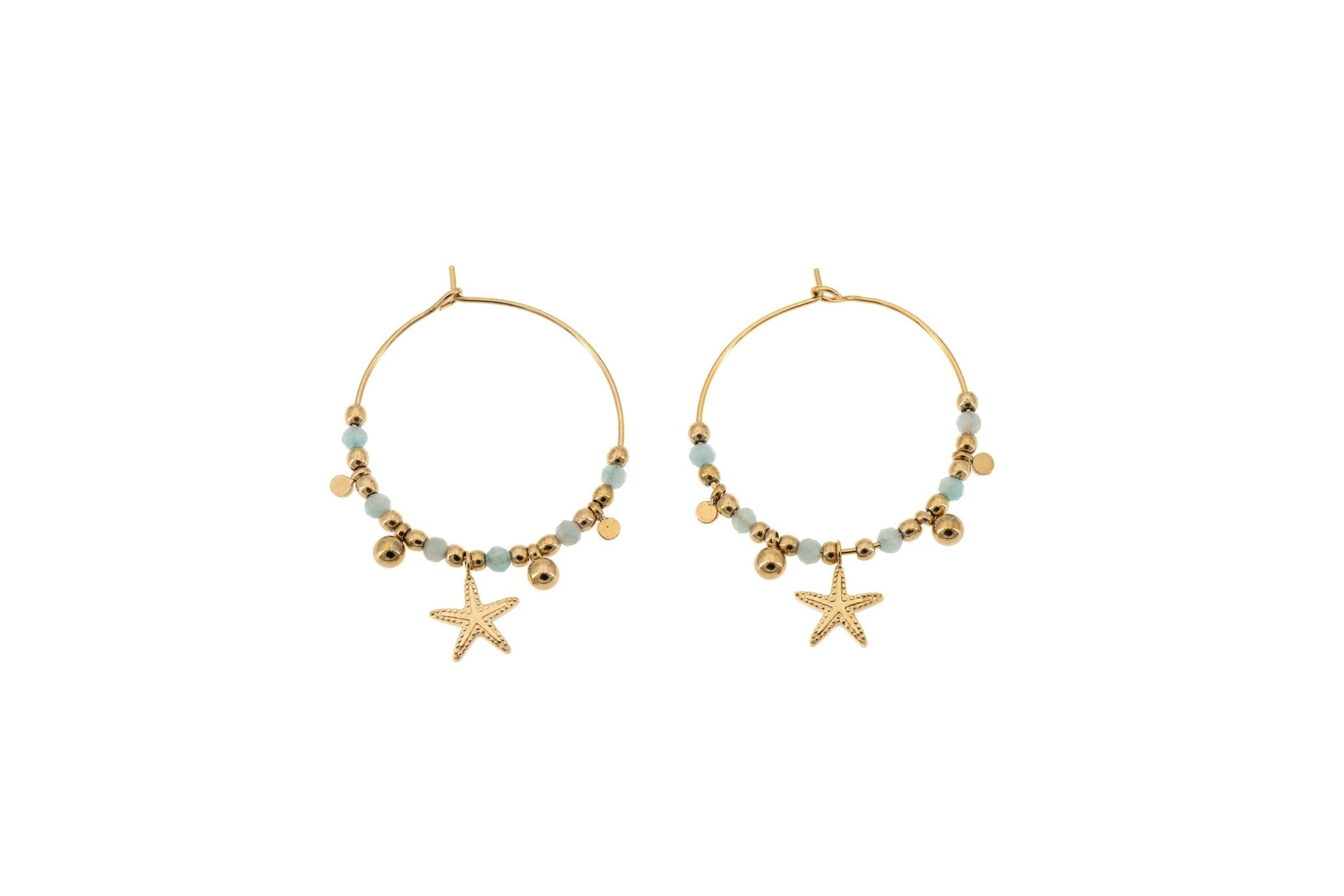 Orecchini pietrine e stella marina - KLK