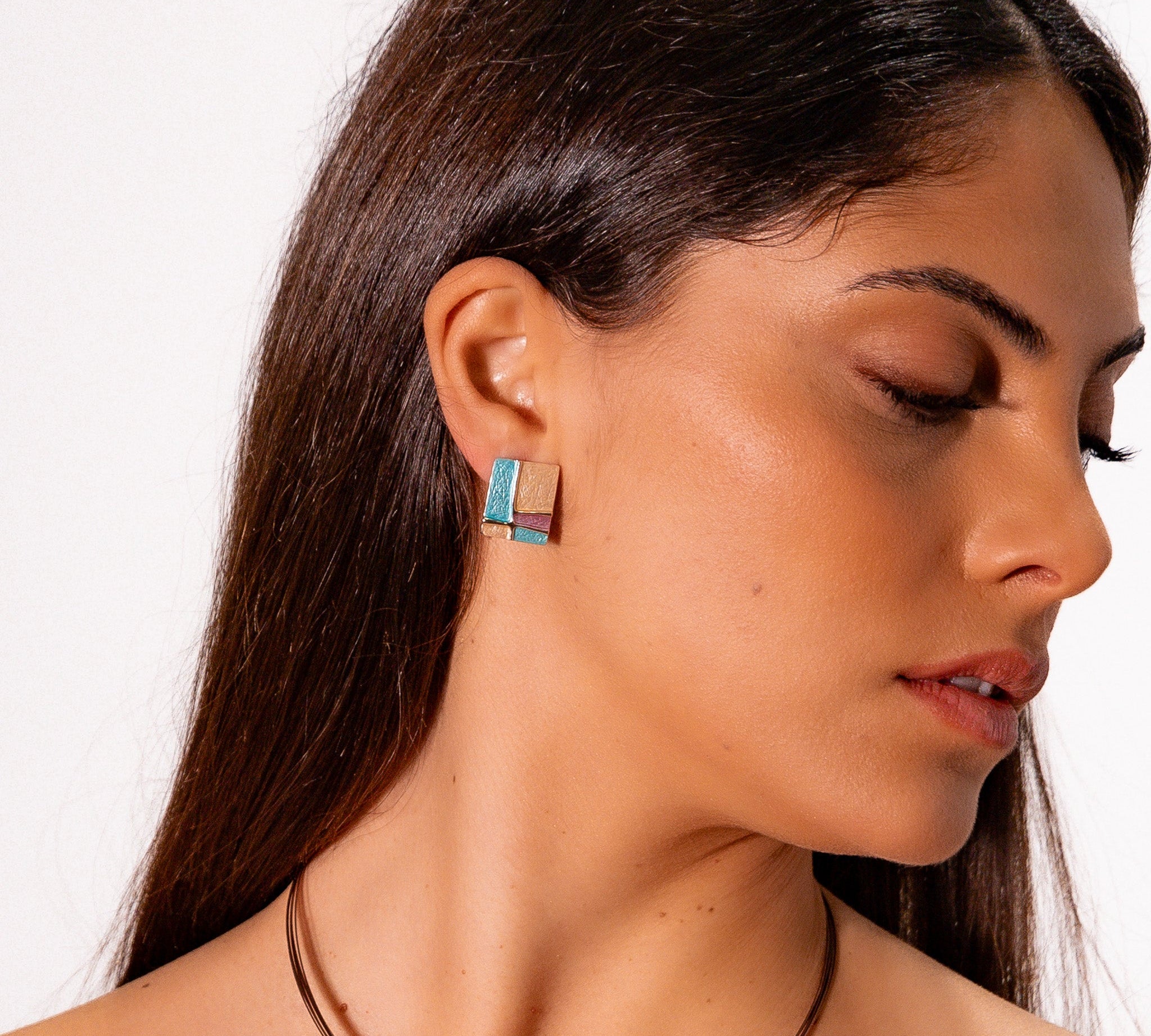 Orecchini quadro astratto - KLK