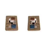 Orecchini rettangolo mosaico - KLK