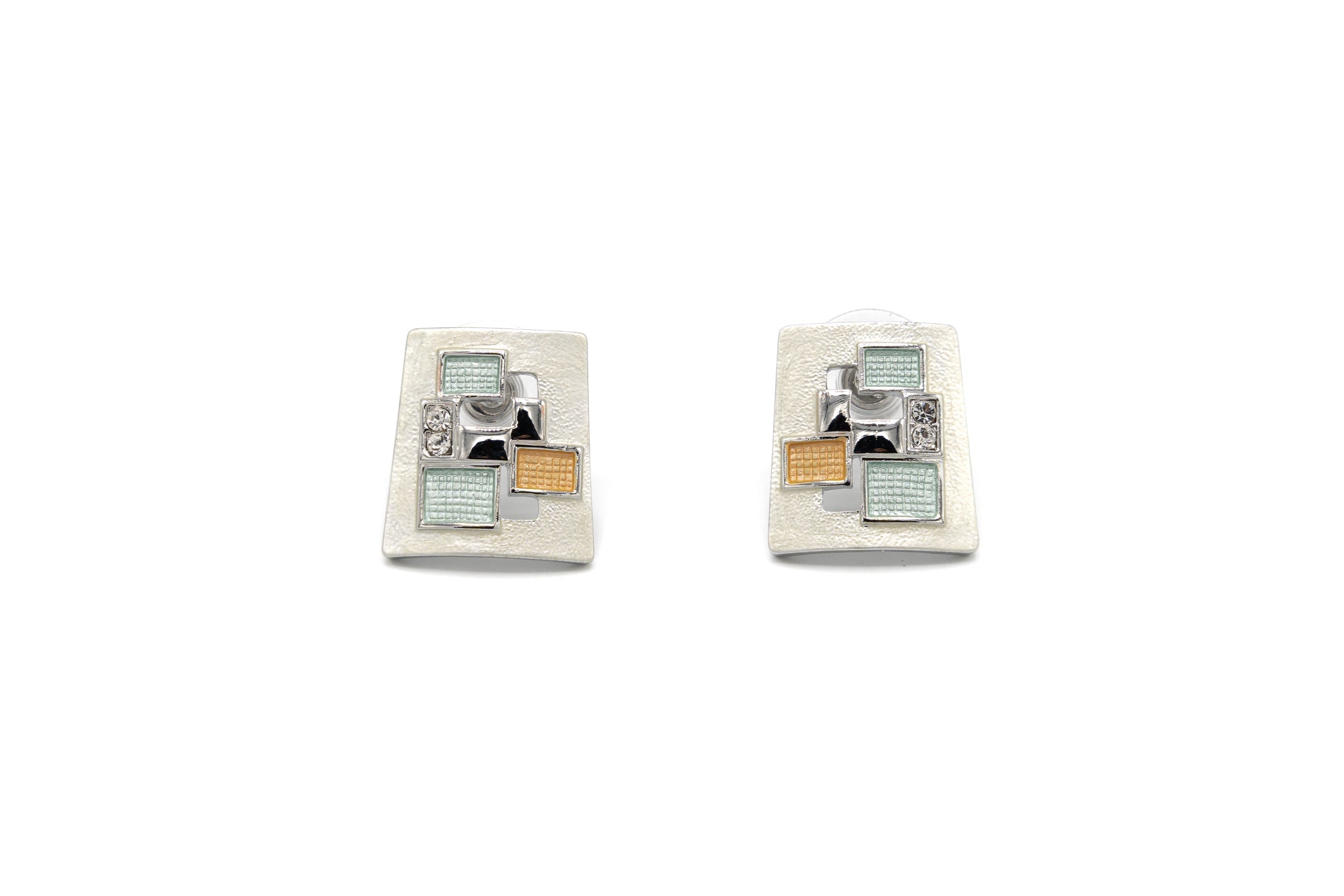 Mosaic rectangle earrings
