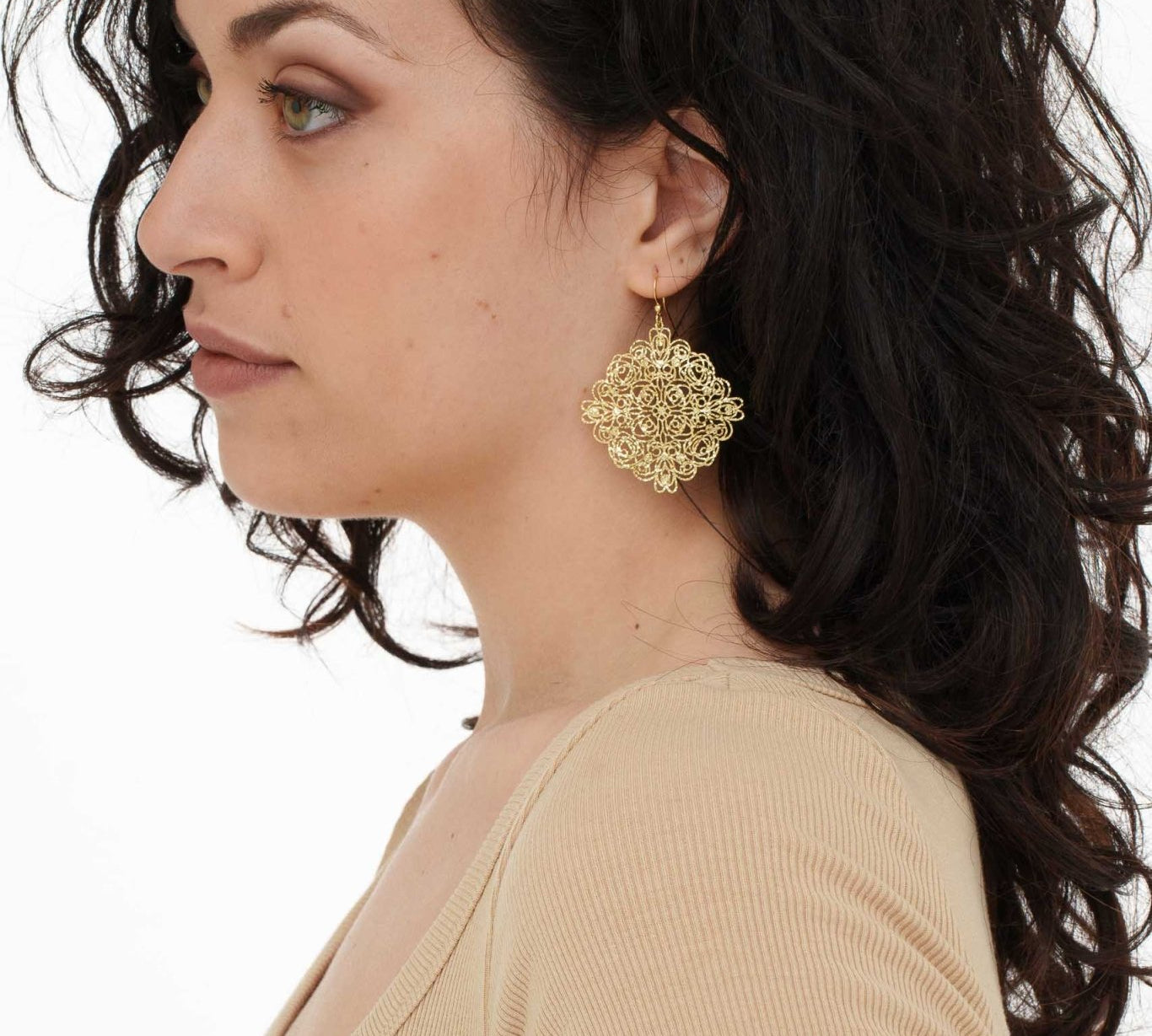 Orecchini rombo ricamo - KLK