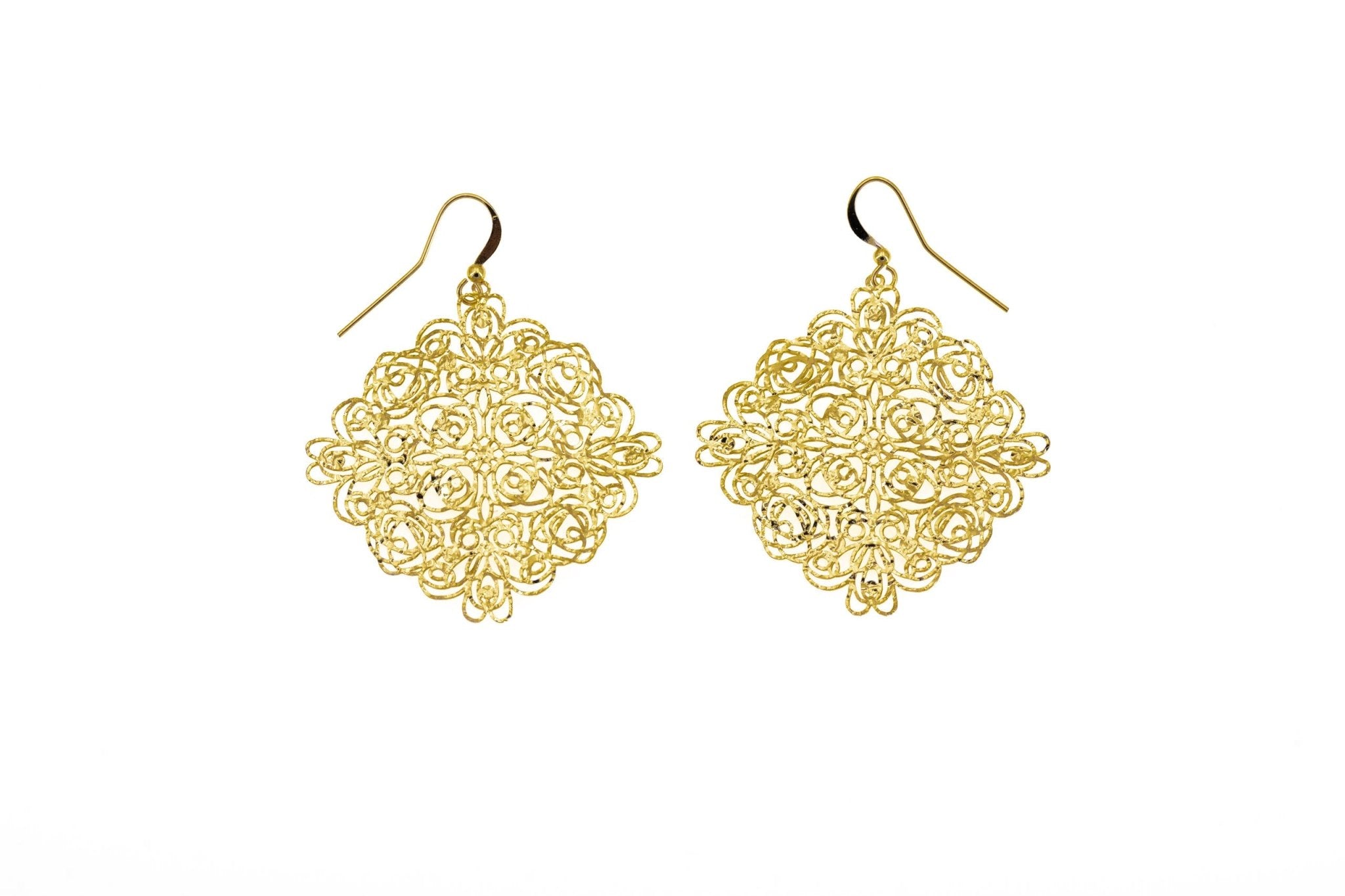 Orecchini rombo ricamo - KLK