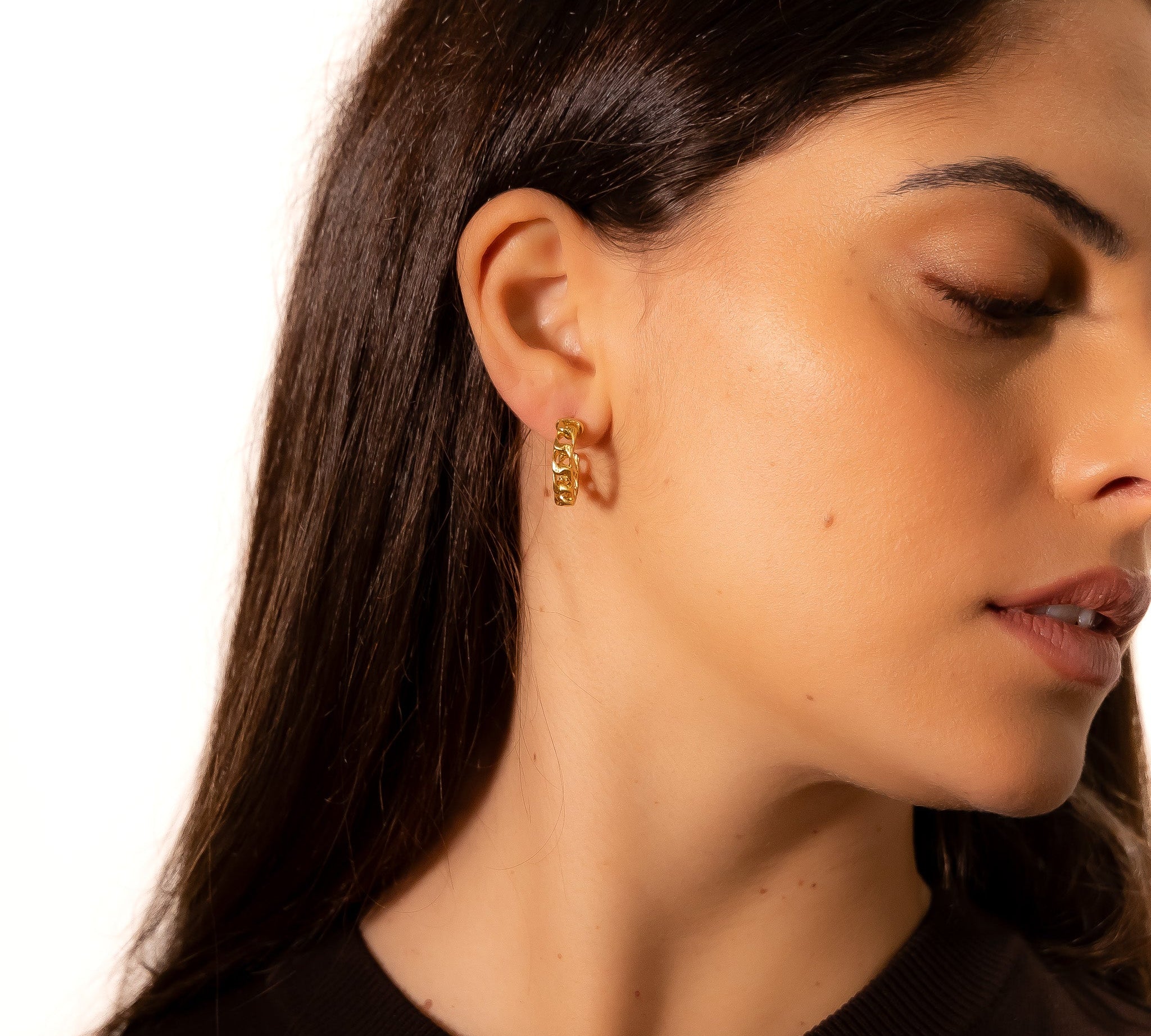 Orecchini semicerchio catena - KLK