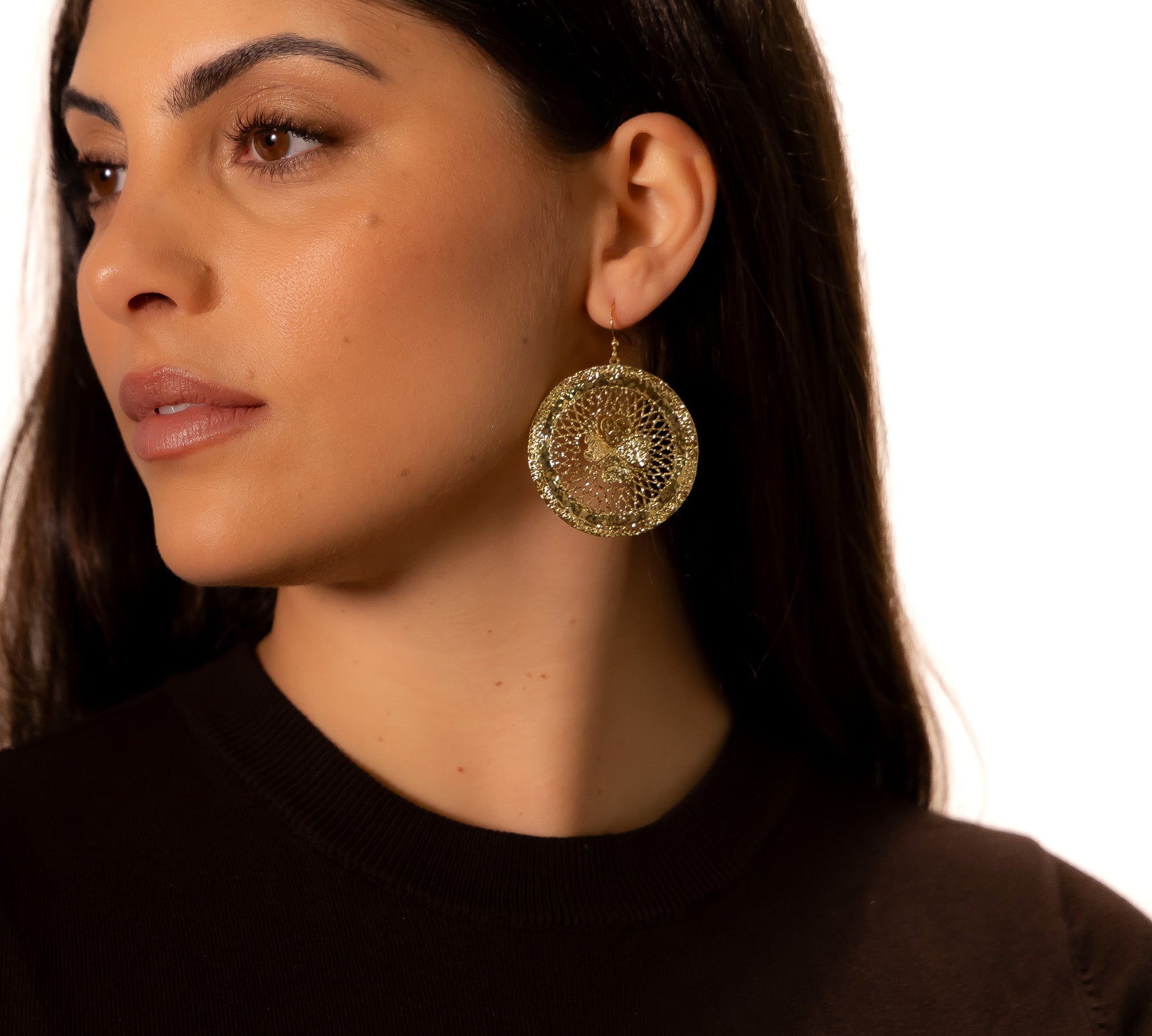 Orecchini tondo quadrifoglio - KLK