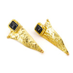 Orecchini triangolo con pietra - KLK