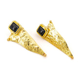 Orecchini triangolo con pietra - KLK