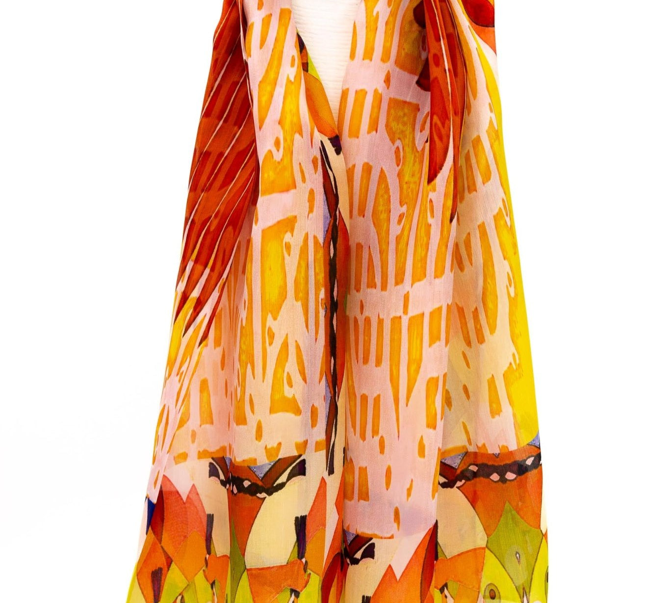 Sciarpa seta piccola arancio - KLK