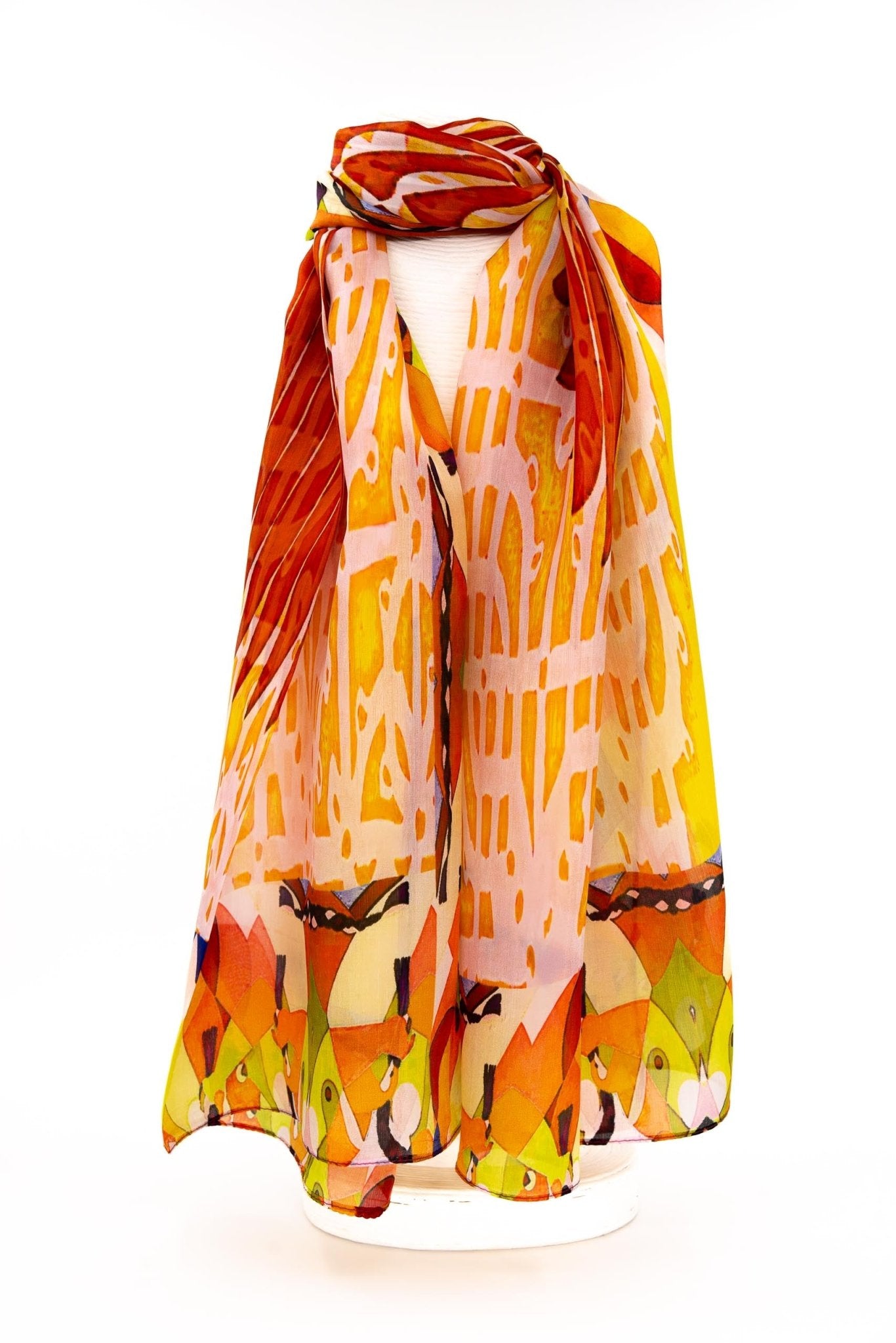 Sciarpa seta piccola arancio - KLK