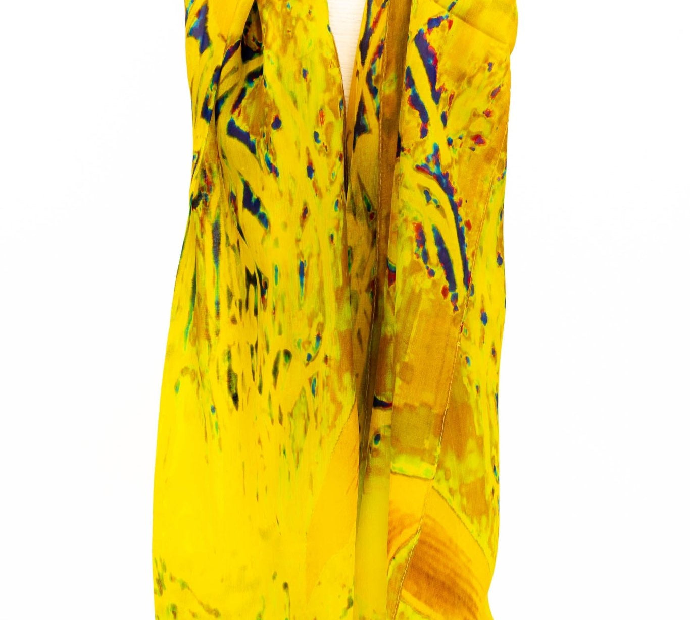 Sciarpa seta piccola astratto giallo - KLK