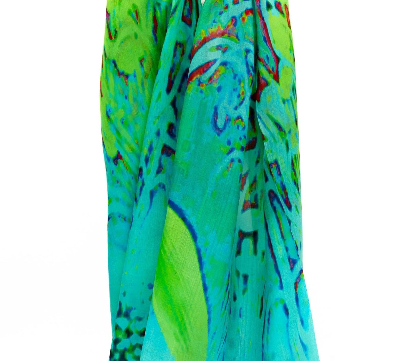 Sciarpa seta piccola astratto verde - KLK