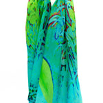 Sciarpa seta piccola astratto verde - KLK