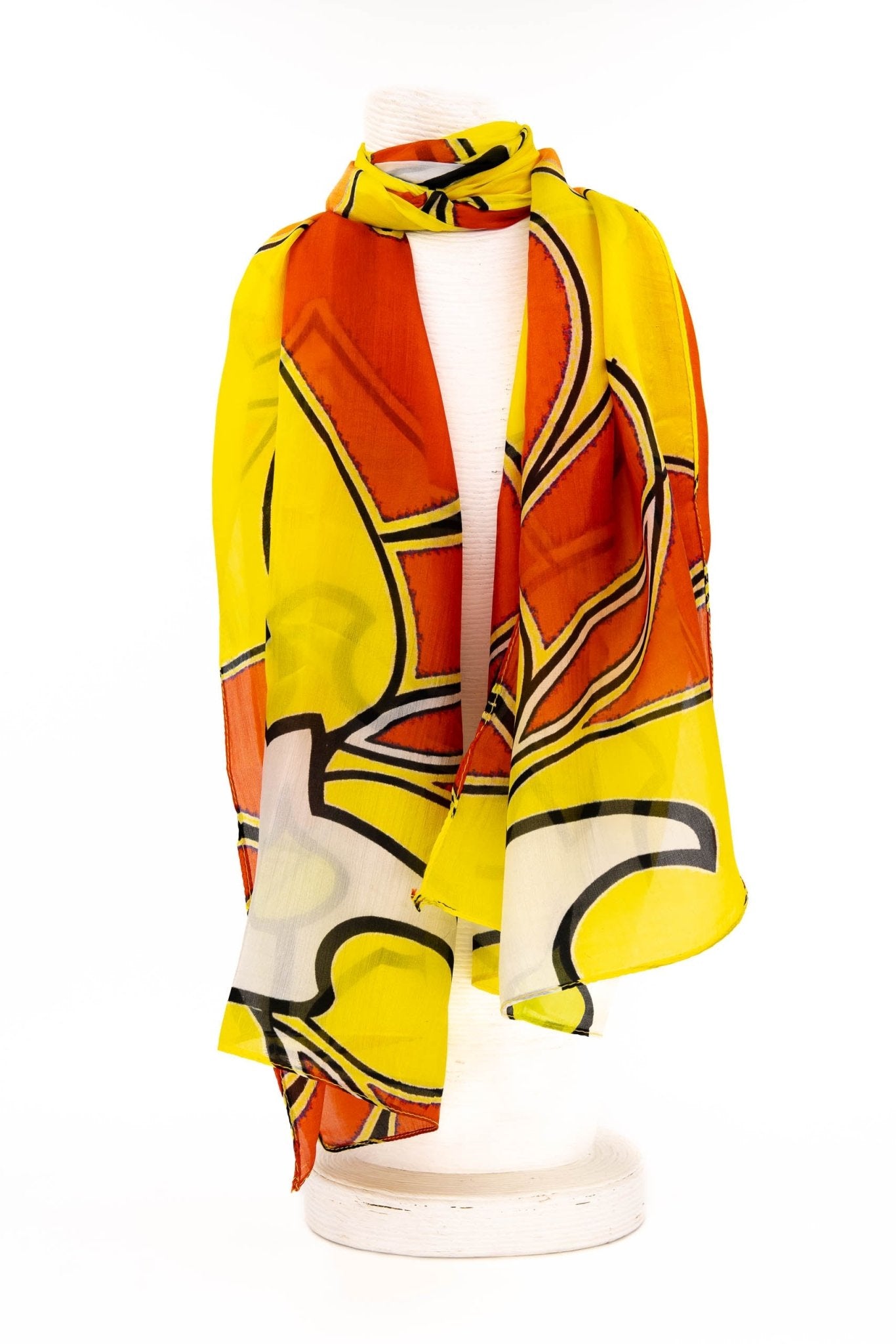 Sciarpa seta piccola giallo - KLK