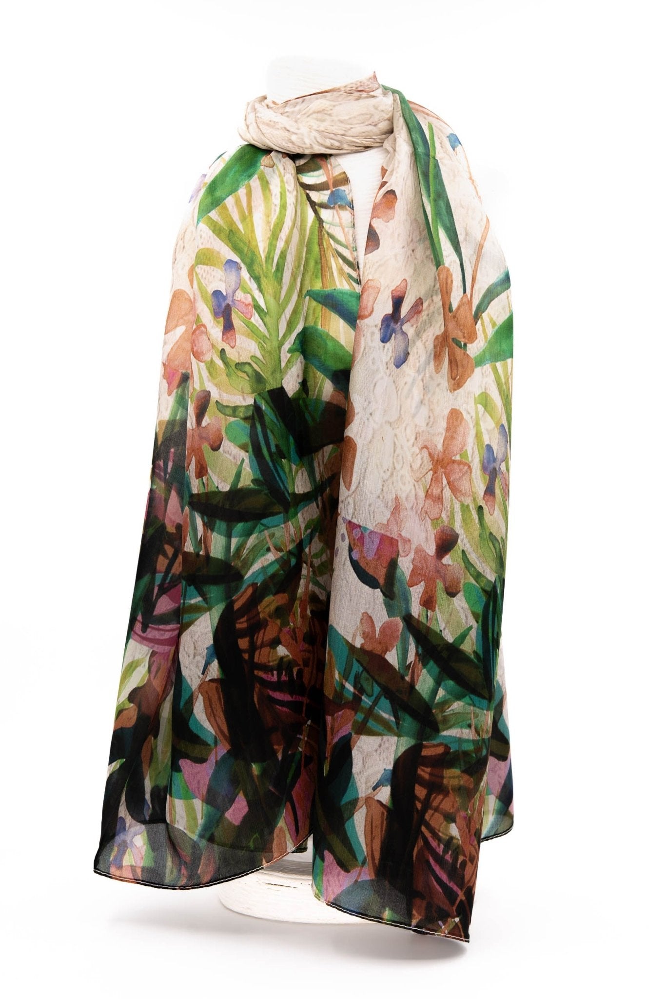 Sciarpa seta piccola tropicale - KLK