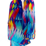 Sciarpa seta piccola zig zag blu - KLK