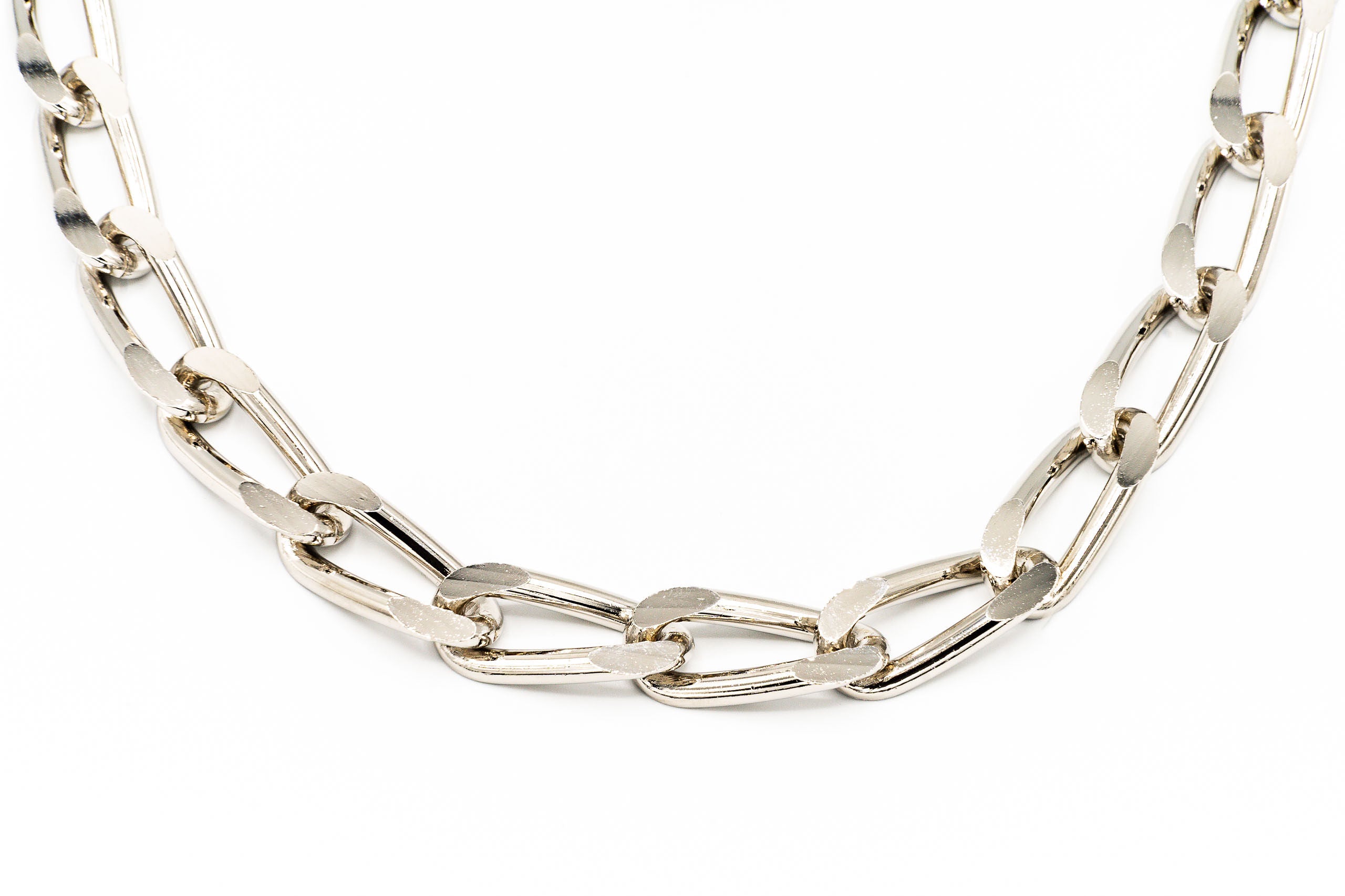 Collana ovali lunghi catena argento KLK