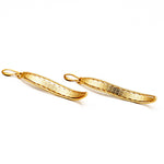Orecchini pendenti zama bagno in oro o argento opaco barretta curva.